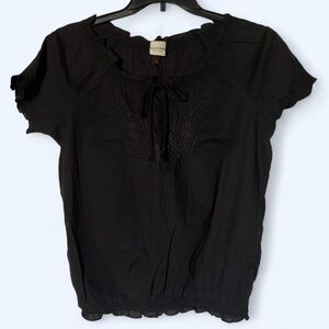 Sonoma Black Short Sleeve Blouse